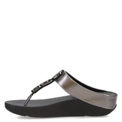 FitFlop Wedges|Women's , HALO Bead-Circle Toe-Post Sandal Pewter
