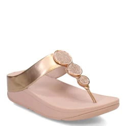 FitFlop Wedges|Women's , HALO Bead-Circle Toe-Post Sandal Rose Gold