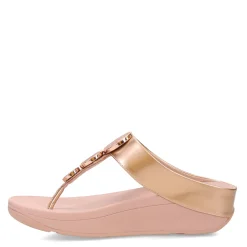 FitFlop Wedges|Women's , HALO Bead-Circle Toe-Post Sandal Rose Gold