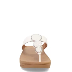 FitFlop Wedges|Women's , Halo Beaded Circle Toe-Post Sandal Urban White