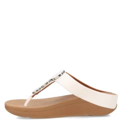 FitFlop Wedges|Women's , Halo Beaded Circle Toe-Post Sandal Urban White