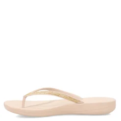 FitFlop Sandals|Women's , iQushion Sparkle Flip-Flop Beige