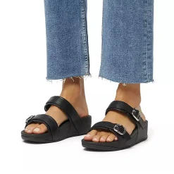 FitFlop Sandals|Women's , Lulu Adjustable Buckle Slide Sandal Black