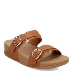 FitFlop Wedges|Women's , Lulu Adjustable Buckle Slide Sandal Light Tan