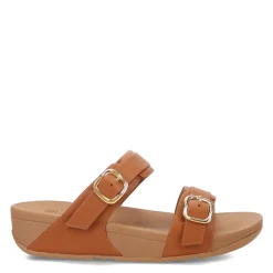 FitFlop Wedges|Women's , Lulu Adjustable Buckle Slide Sandal Light Tan