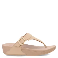 FitFlop Wedges|Women's , Lulu Adjustable Thong Sandal Latte Beige
