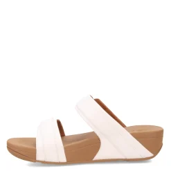 FitFlop Wedges|Women's , Lulu Adjustable Buckle Slide Sandal Urban White