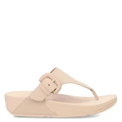 FitFlop Sandals|Women's , Lulu Covered Buckle Thong Sandal Beige