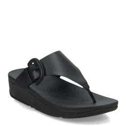 FitFlop Sandals|Women's , Lulu Covered Buckle Thong Sandal Black