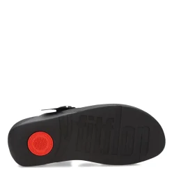 FitFlop Wedges|Women's , Lulu Covered Buckle Thong Sandal Black