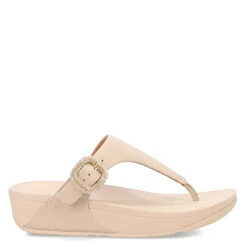 FitFlop Sandals|Women's , Lulu Crystal Buckle Thong Sandal Beige