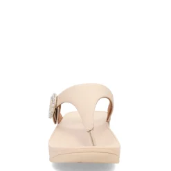 FitFlop Wedges|Women's , Lulu Crystal Buckle Thong Sandal Beige