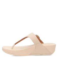 FitFlop Wedges|Women's , Lulu Crystal Buckle Thong Sandal Beige