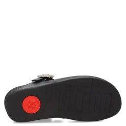 FitFlop Wedges|Women's , Lulu Crystal Buckle Thong Sandal Black