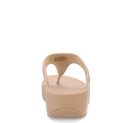 FitFlop Wedges|Women's , Lulu Crystal Thong Sandal Latte Beige