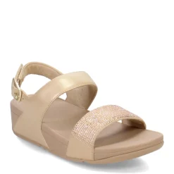 FitFlop Wedges|Women's , Lulu Crystal Backstrap Sandal Latte Beige