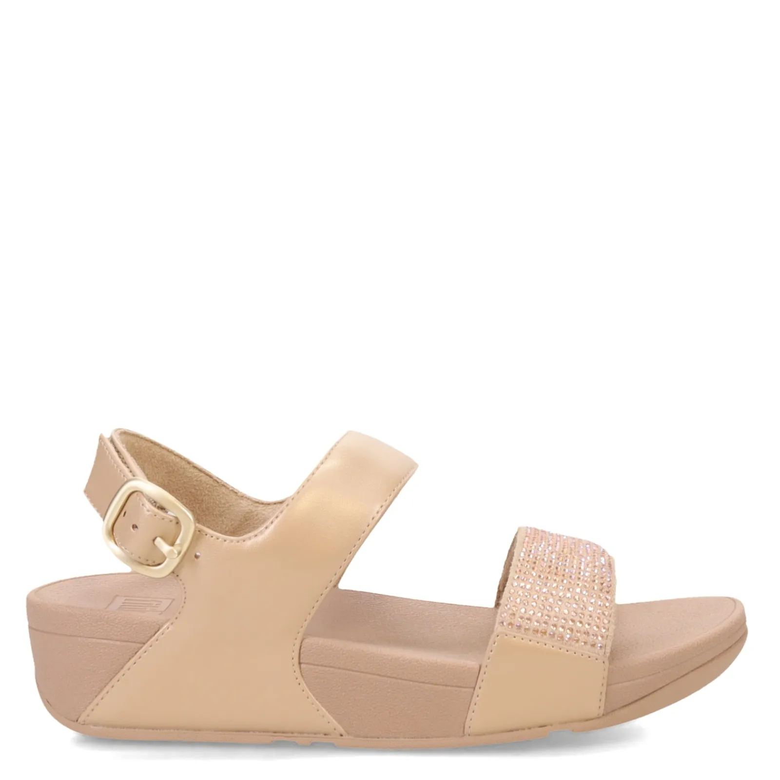 FitFlop Wedges|Women's , Lulu Crystal Backstrap Sandal Latte Beige