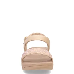 FitFlop Wedges|Women's , Lulu Crystal Backstrap Sandal Latte Beige