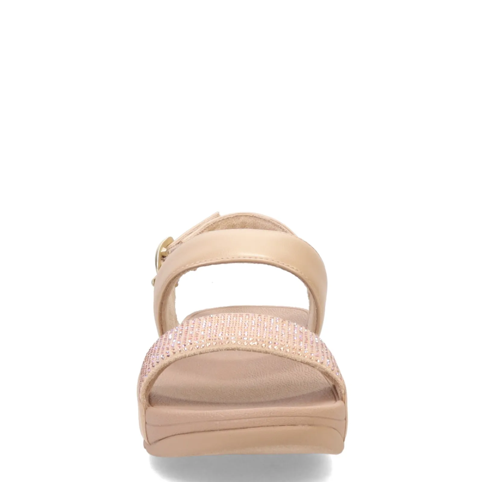 FitFlop Wedges|Women's , Lulu Crystal Backstrap Sandal Latte Beige