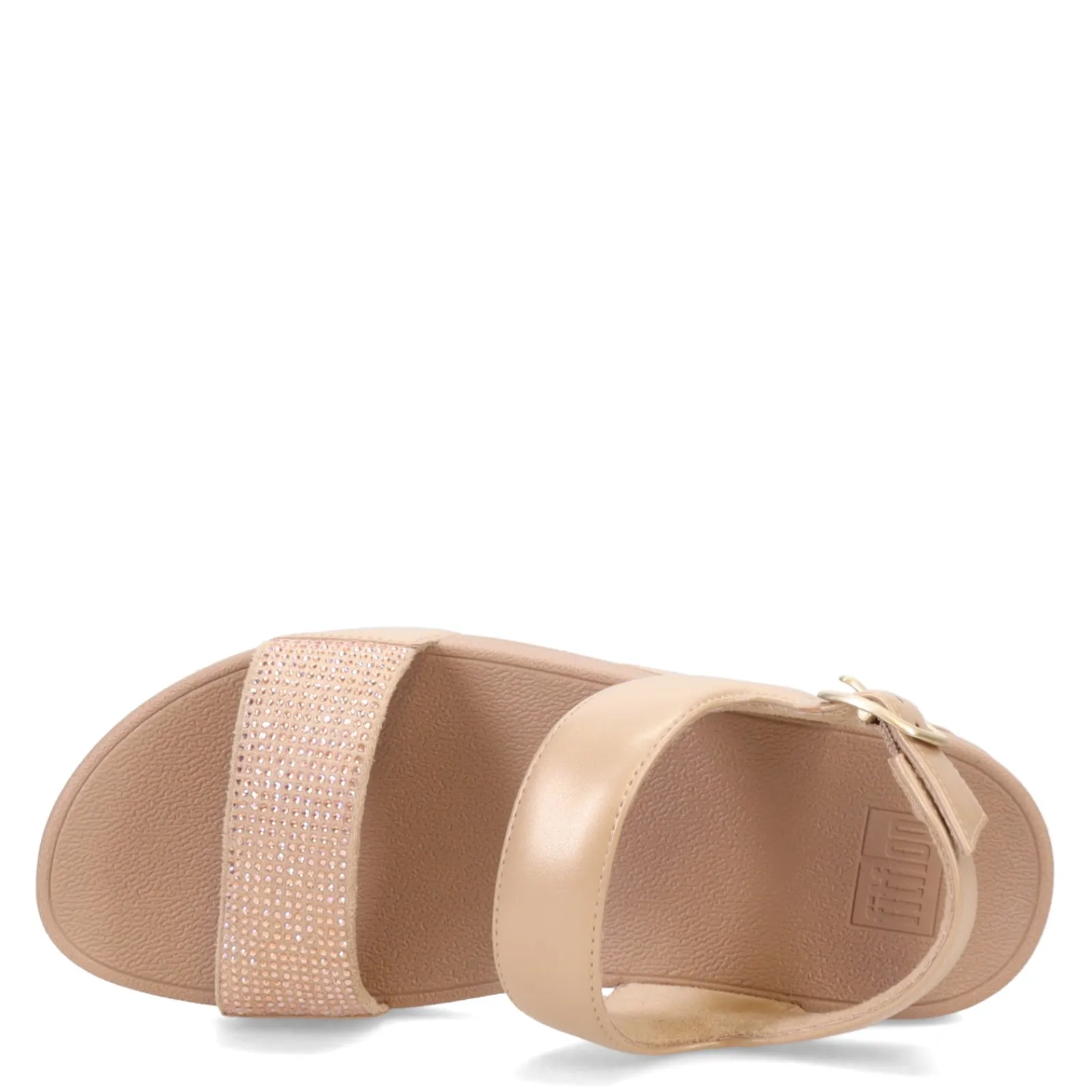 FitFlop Wedges|Women's , Lulu Crystal Backstrap Sandal Latte Beige
