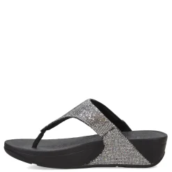 FitFlop Sandals|Women's , Lulu Glitter Thong Sandal Silver