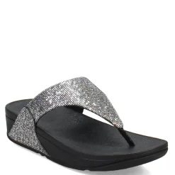 FitFlop Wedges|Women's , Lulu Glitter Thong Sandal Silver