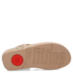 FitFlop Wedges|Women's , Lulu Glitter Thong Sandal Latte Beige