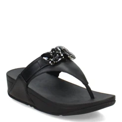 FitFlop Wedges|Women's , Lulu Jewel Thong Sandal Black