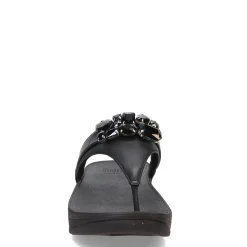 FitFlop Wedges|Women's , Lulu Jewel Thong Sandal Black