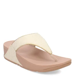 FitFlop Sandals|Women's , Lulu Shimmerweave Thong Sandal Beige