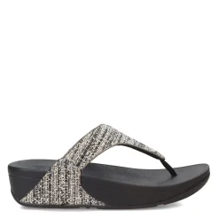 FitFlop Sandals|Women's , Lulu Shimmerweave Thong Sandal Black