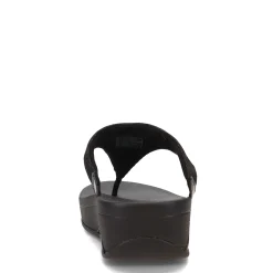 FitFlop Wedges|Women's , Lulu Shimmerlux Thong Sandal Black