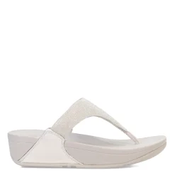 FitFlop Wedges|Women's , Lulu Shimmerlux Thong Sandal Silver