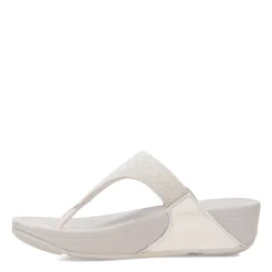 FitFlop Wedges|Women's , Lulu Shimmerlux Thong Sandal Silver