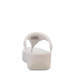 FitFlop Wedges|Women's , Lulu Shimmerlux Thong Sandal Silver