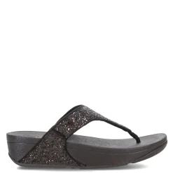 FitFlop Wedges|Women's , Lulu Thong Sandal Black