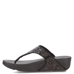 FitFlop Wedges|Women's , Lulu Thong Sandal Black