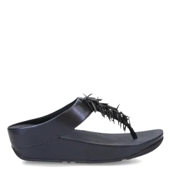 FitFlop Sandals|Women's , Rumba Beaded Metallic Toe-Post Sandal Metallic Navy