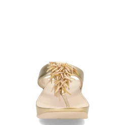 FitFlop Sandals|Women's , Rumba Beaded Metallic Toe-Post Sandal Platinum