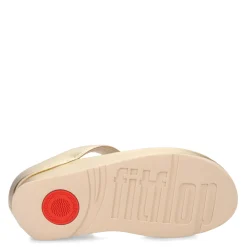 FitFlop Sandals|Women's , Rumba Beaded Metallic Toe-Post Sandal Platinum