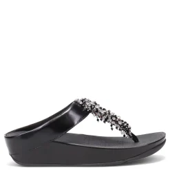 FitFlop Sandals|Women's , Rumba Beaded Toe-Post Sandal Black