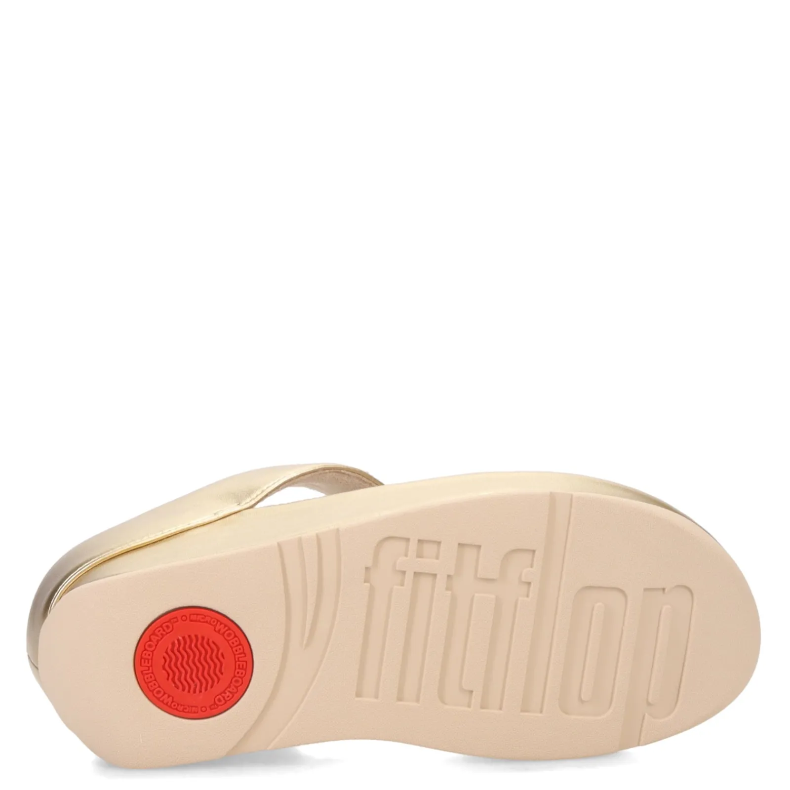 FitFlop Wedges|Women's , Rumba Beaded Metallic Toe-Post Sandal Platinum