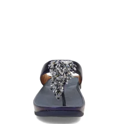 FitFlop Wedges|Women's , Rumba Beaded Toe-Post Sandal Midnight Navy