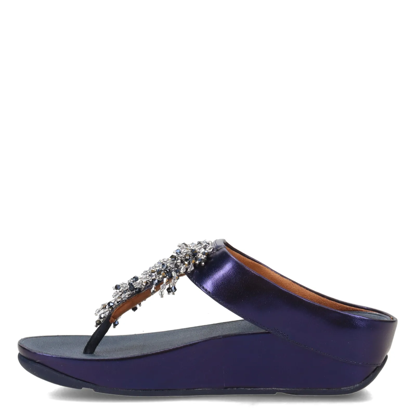 FitFlop Wedges|Women's , Rumba Beaded Toe-Post Sandal Midnight Navy