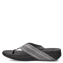 FitFlop Sandals|Women's , Surfa Sandal Black/White