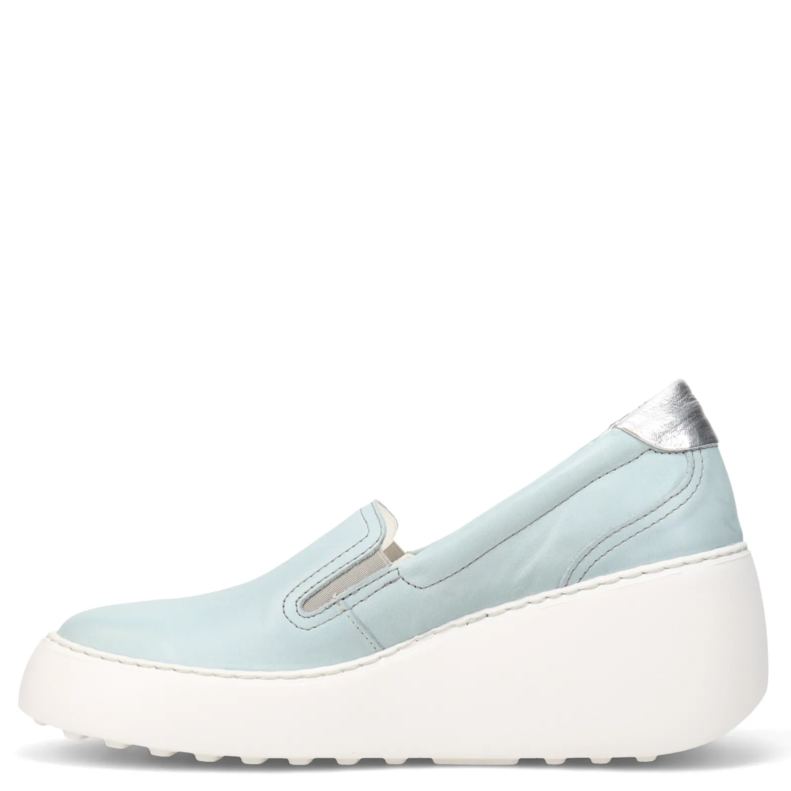 Fly London Wedges|Women's , Deca Slip-On Blue