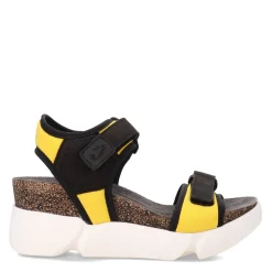 Fly London Sandals|Women's , Sigo Sandal Black Yellow