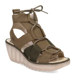 Fly London Wedges|Women's , Yaca Sandal Khaki