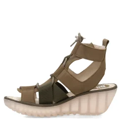 Fly London Wedges|Women's , Yaca Sandal Khaki