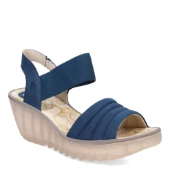 Fly London Wedges|Women's , Yiko Sandal Blue